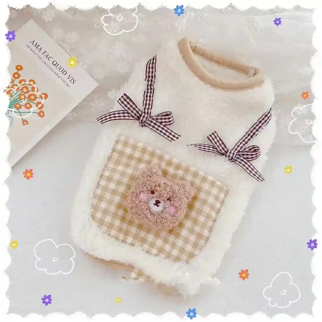 Maglia in Pile per Cani "Penny" con Orsetto Ricamato - Eleganza e Comfort by Dog Moda