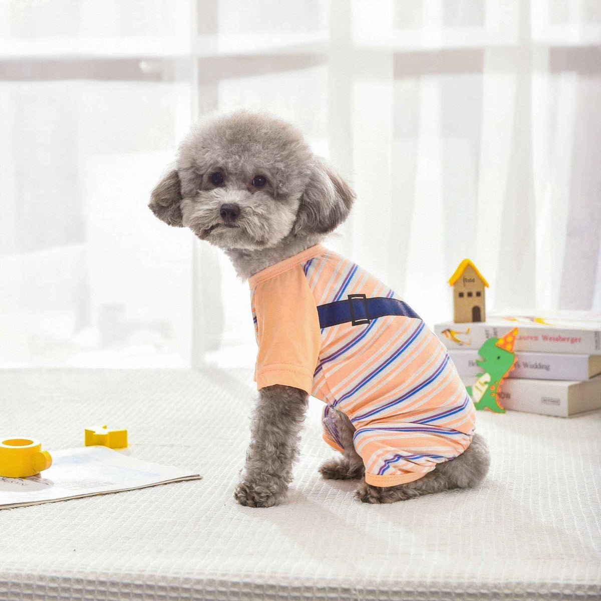 Pigiamino "Sweet Cow" a Righe per Cani - Dolcezza e Comfort Notturno - Dog Moda