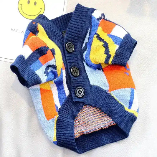 Cardigan per Cani Blu con Smile – Stile Casual e Massimo Comfort! by Dog Moda