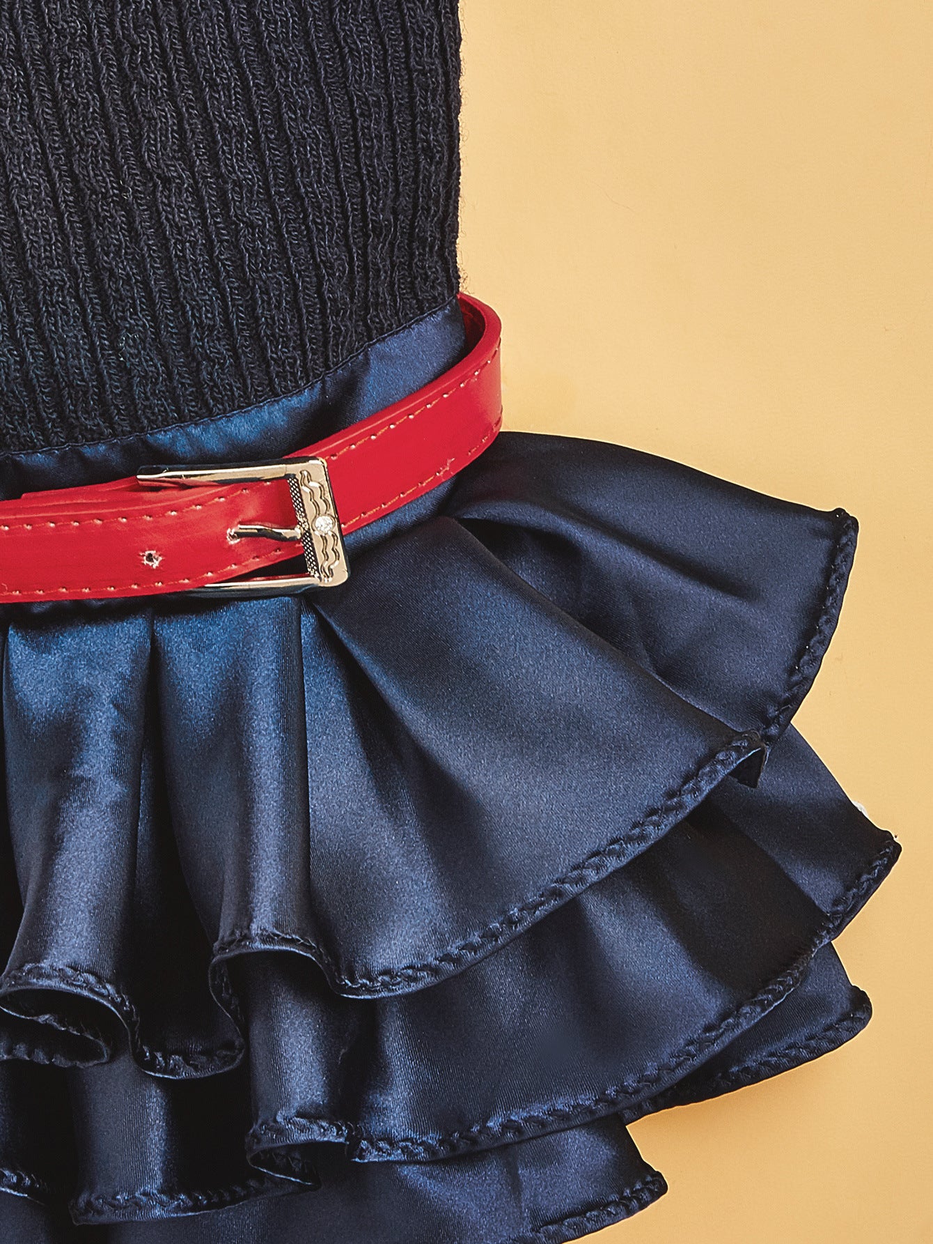 Elegant Dress for Paris Poodle Dog | Braided Shirt and Satin Skirt