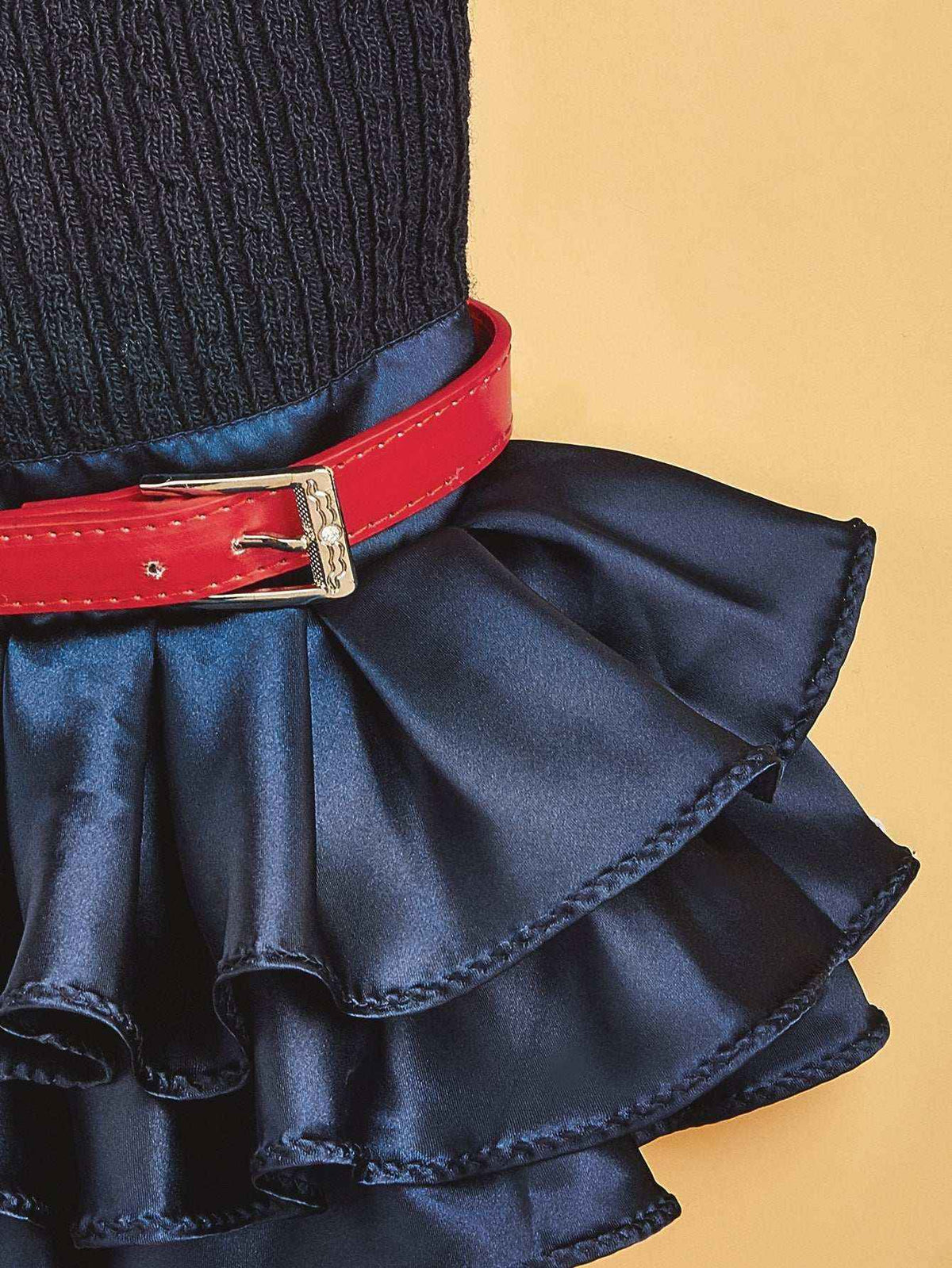 Vestito Elegante per Cane Barboncino Paris | Maglia Intrecciata e Gonna in Raso by Dog Moda