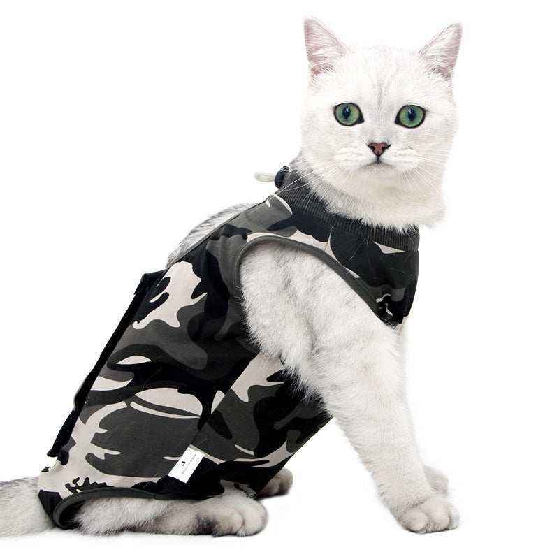 Tutina Post-Operatoria per Gatti Camouflage Nero/Grigio by null