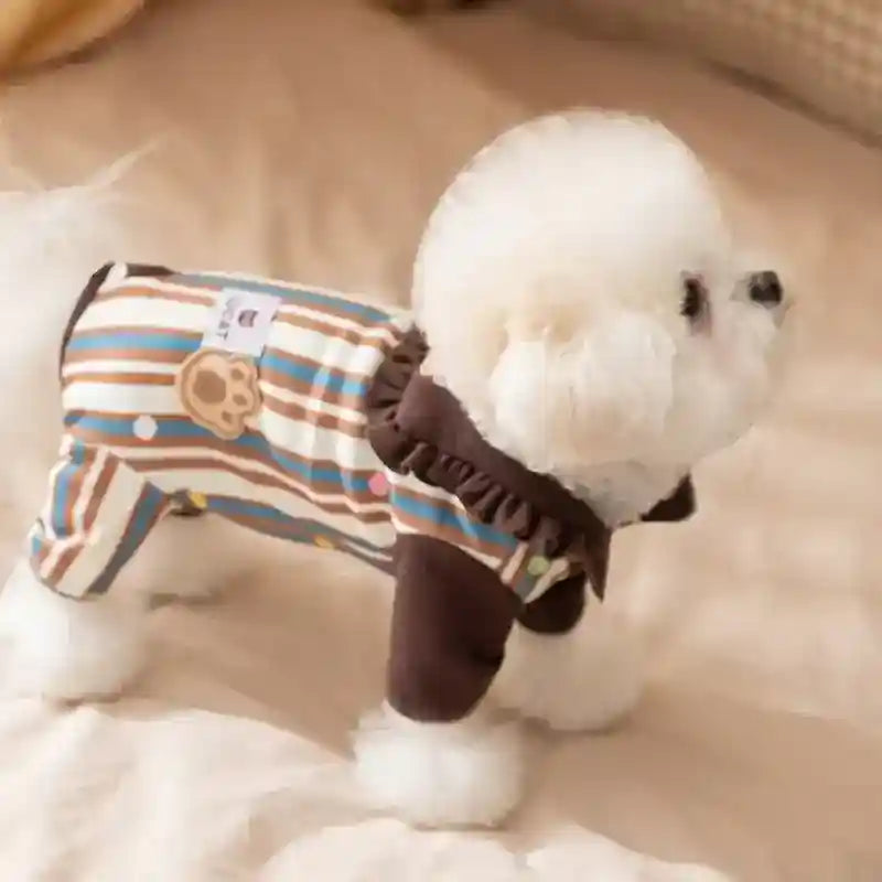 Tutina Arlecchino per Cani a Righe con Orsetto 4 Zampe by Dog Moda