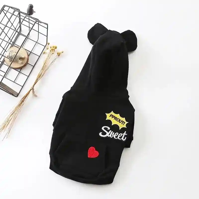 Felpa per Cani con Cappuccio Sweet | Orecchie e Ricamo Cuoricino by Dog Moda