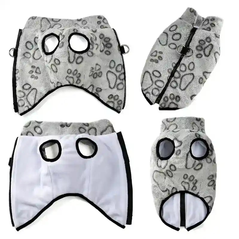 Cappotto per Cani Smanicato in Pile "Paw" con Fantasia Zampine by Dog Moda
