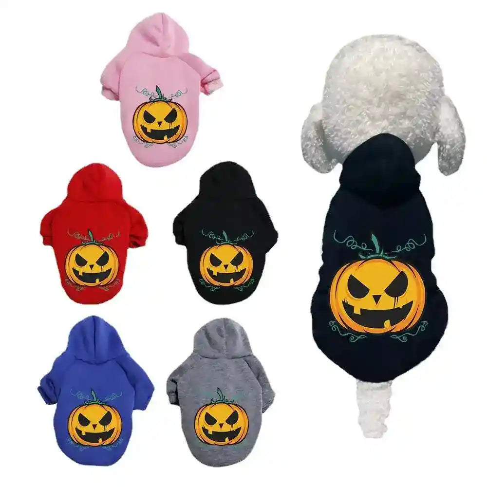 Felpa per cani con cappuccio "Zucca di Halloween" by Dog Moda