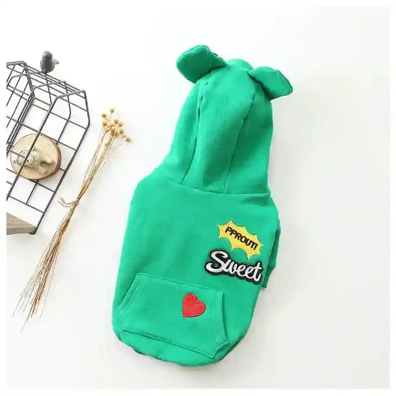 Felpa per Cani con Cappuccio Sweet | Orecchie e Ricamo Cuoricino by Dog Moda