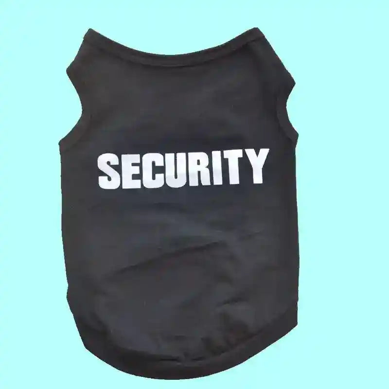 Maglietta per cani smanicata in cotone "Security" by Dog Moda