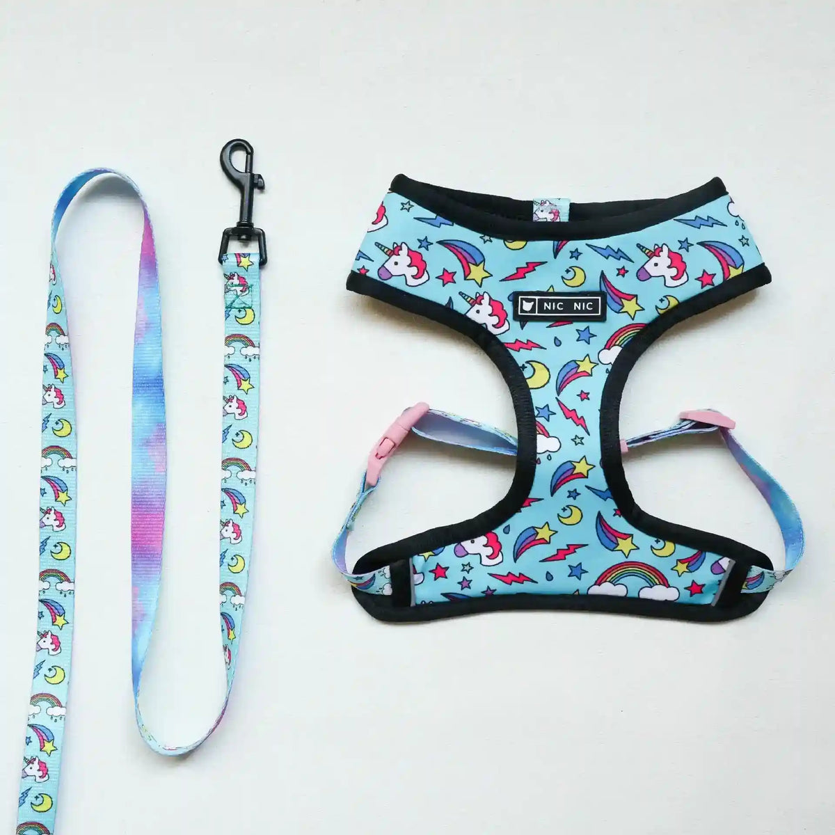 Pettorina e guinzaglio con fantasie uniche "NicNic" by Dog Moda