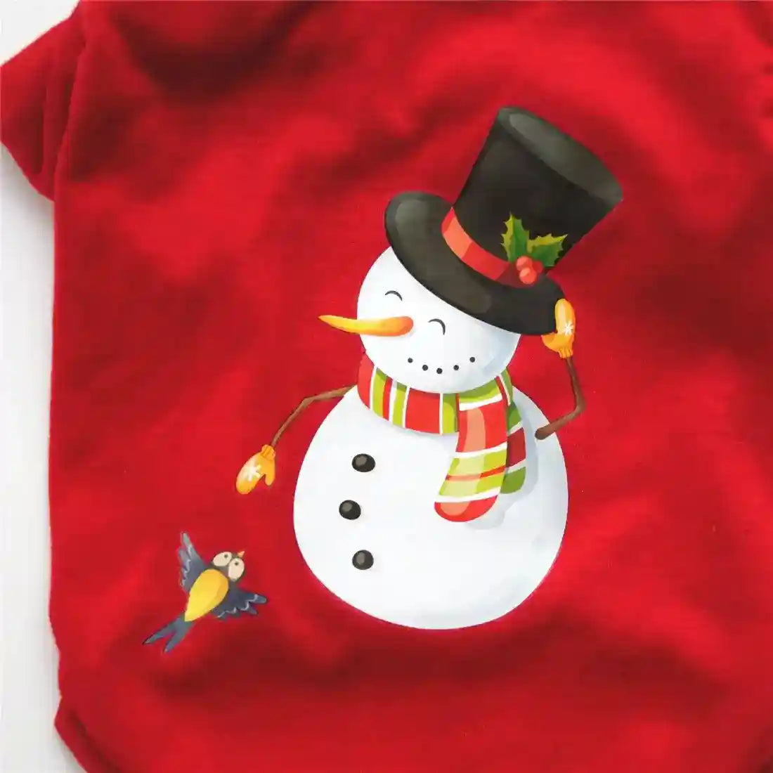 Maglia Natale Rossa con Pupazzo di Neve per Cani e Gatti by Dog Moda