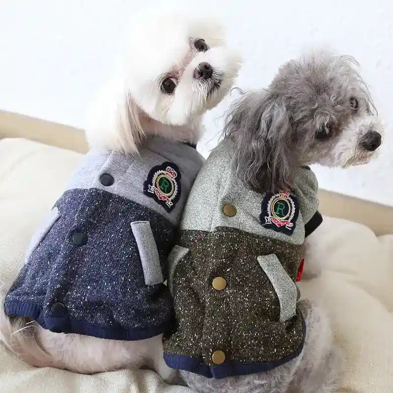 Cappotto Cani Study Bottoni Imbottitura Pile Invernale by Dog Moda