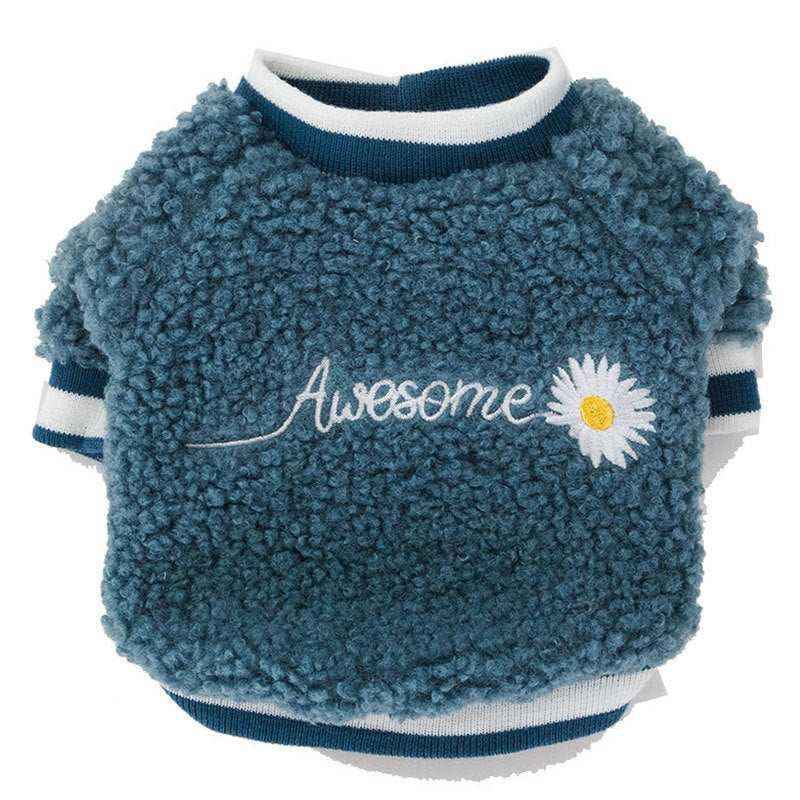 Felpa in Pile per Cani "Awesome" con Ricamo e Colori Pastello by Dog Moda