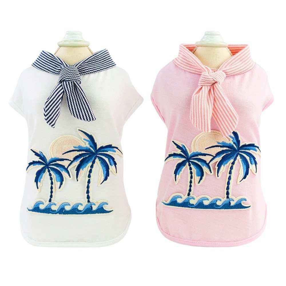 Maglietta per Cani cotone "Honolulu" con Stampa Palme e Foulard by Dog Moda