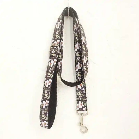 Set Guinzaglio e Collare con Papillon in Morbido Tessuto Denim – Modello Sunnyflower - Dog Moda