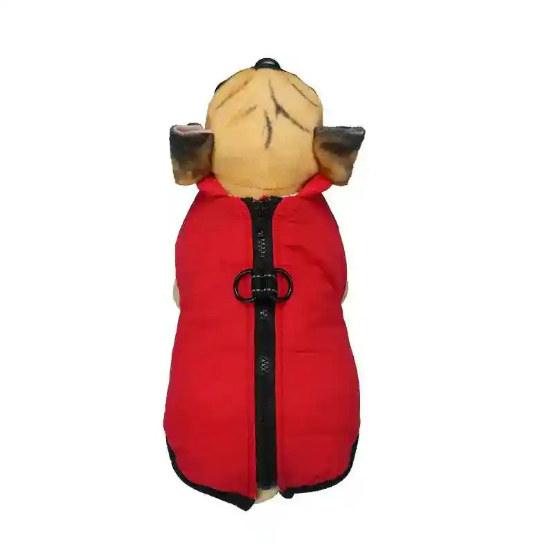 Piumino Imbottito in Pile Smanicato con Pettorina Removibile per cani - Modello FluffyPaws - Dog Moda