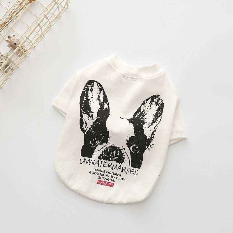 Maglia "Unwatermarked" per Bulldog Francese con Stampa Sul Dorso by Dog Moda