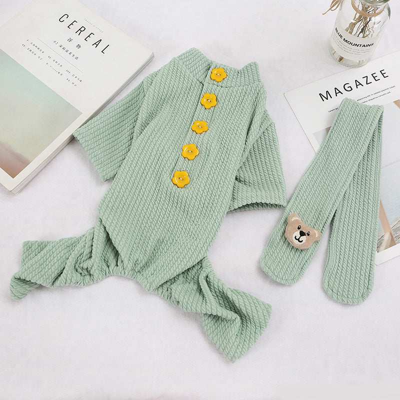 Four-Legged Dog Jumpsuit with Scarf "Carolina" - Comfort, Warmth and Style for Your Four-Legged Friend