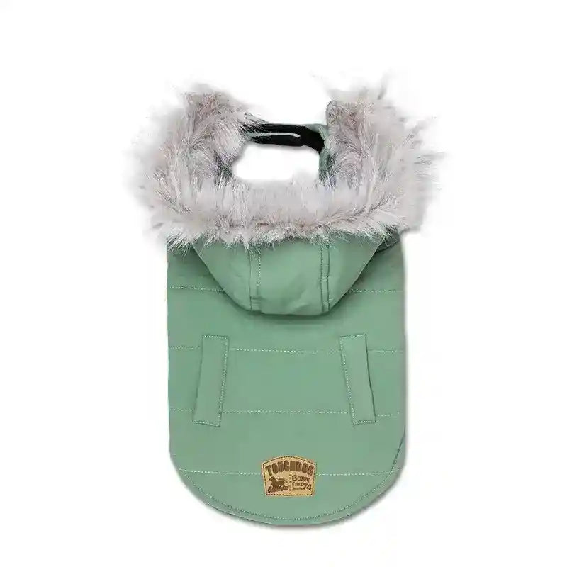 Cappottino per cani imbottito in pile con cappuccio TouchDog by Dog Moda