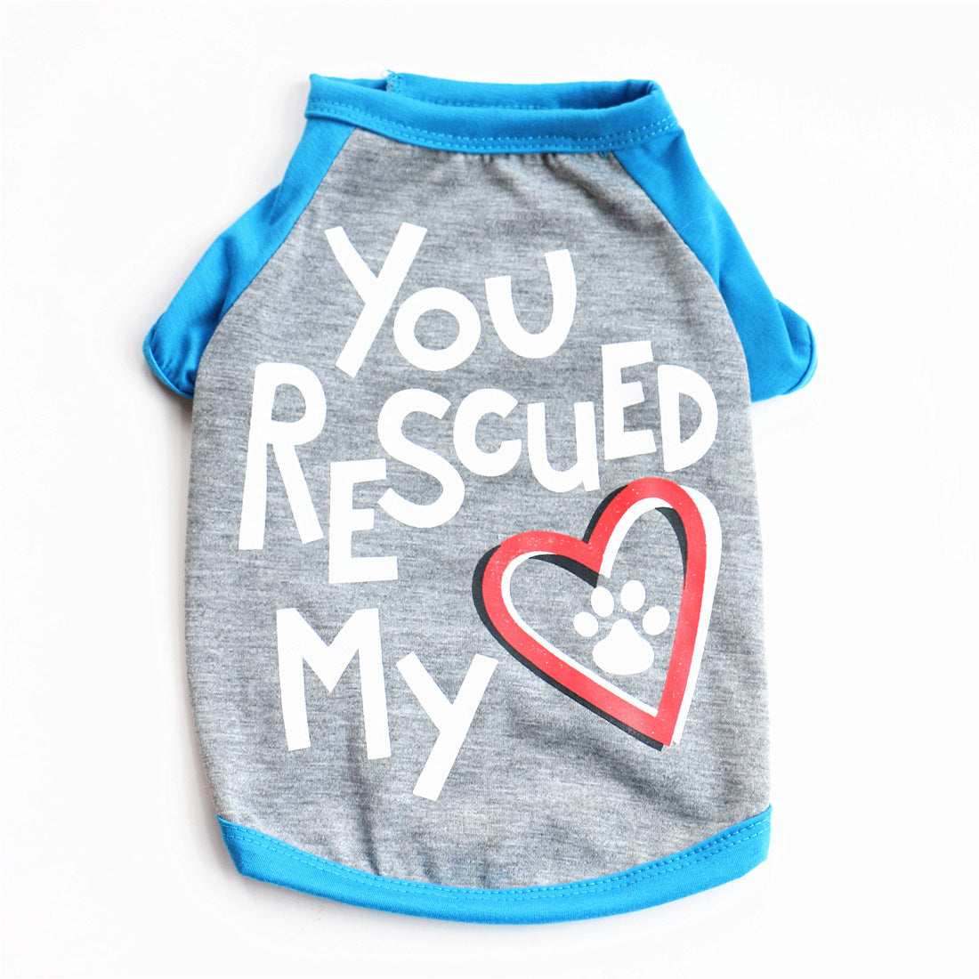 Maglietta per cani "You Rescued My Heart" – Stile e comfort per il tuo fedele amico