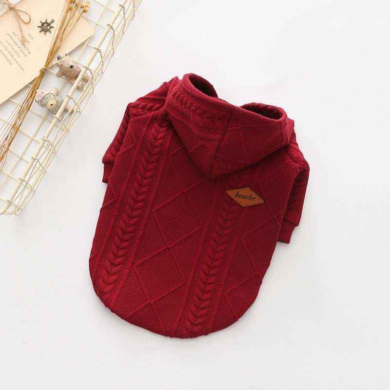 Maglia per cani fantasia trecce con cappuccio "Tecla" by Dog Moda