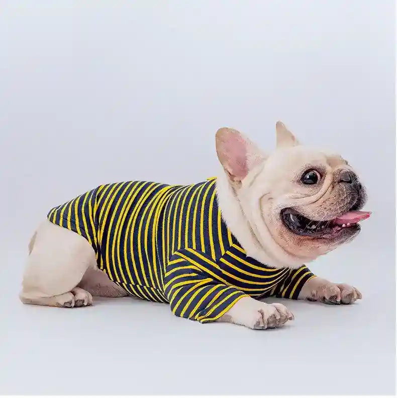 Salopette a righe per cani con maglietta in puro cotone "Malaga" by Dog Moda