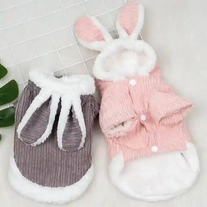 Vestito Caldo per Cani e Gatti Coniglietto - Rosa Grigio by Dog Moda