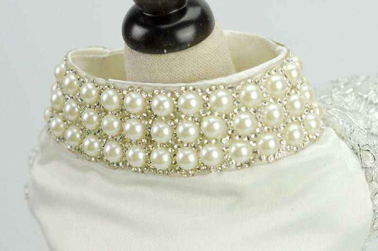 Vestitino da cerimonia per cani bianco con perle "Jasmine" by Dog Moda