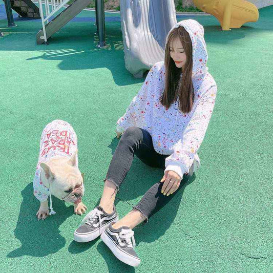 Felpa Coordinata Cane e Padrone "Color Boom" – Bianca, Arancione o Nera by Dog Moda