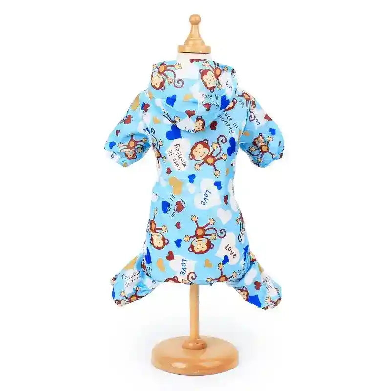 Impermeabile per Cani con Cappuccio Modello "Monkey Island" by Dog Moda