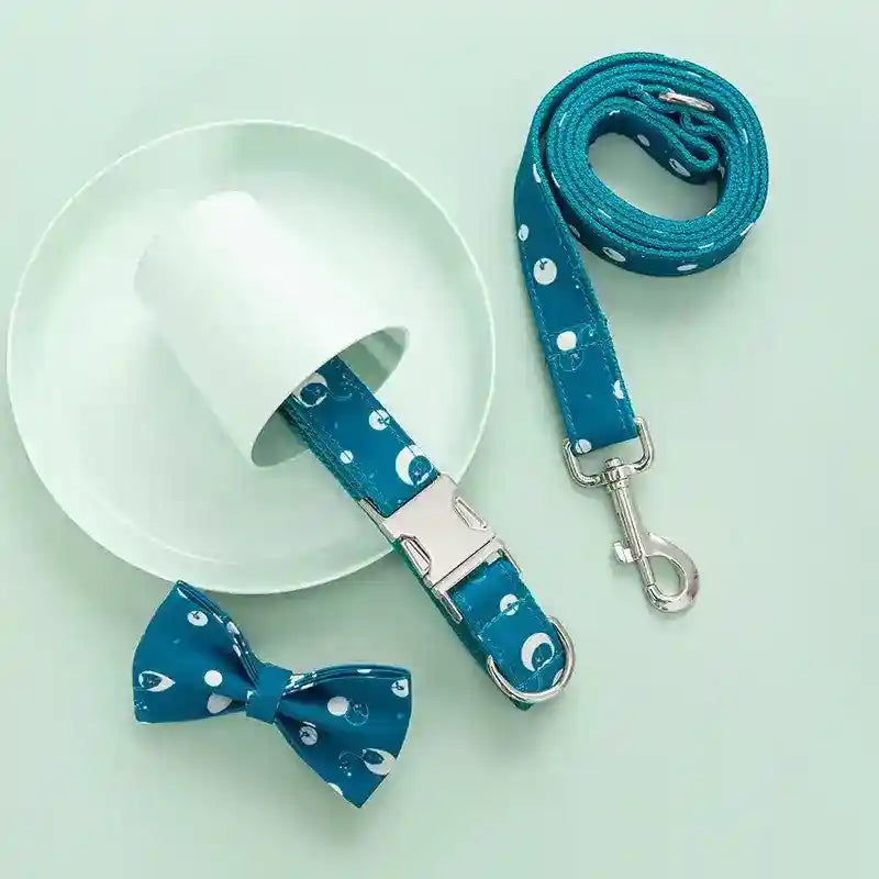 Set guinzaglio e collare per cani "Bolle di Sapone" - Dog Moda