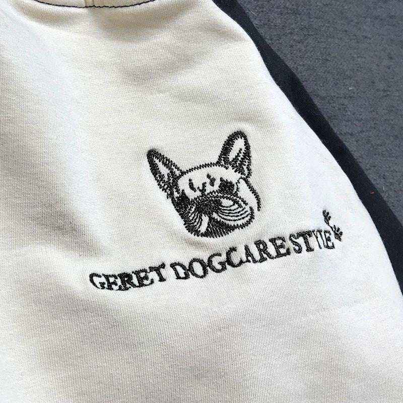 Maglia Coordinata Cane e Padrone "Geret" – Bianca con Maniche Colorate