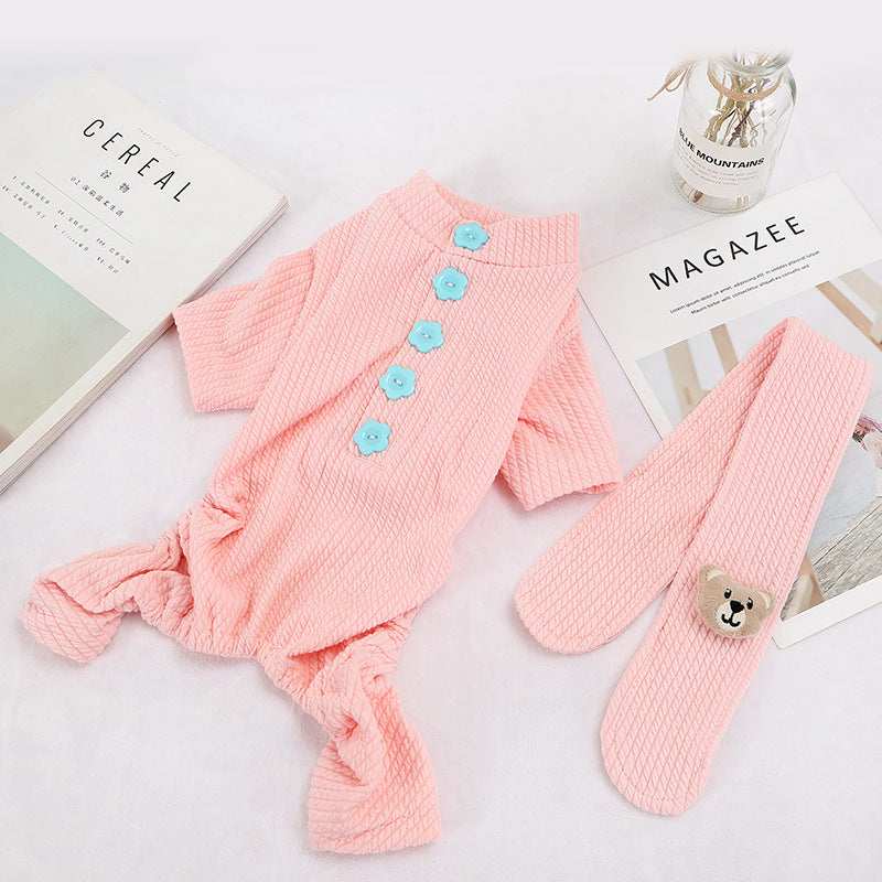 Four-Legged Dog Jumpsuit with Scarf "Carolina" - Comfort, Warmth and Style for Your Four-Legged Friend