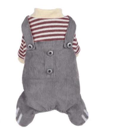 Tutina 4 Zampe Cani - Salopette Righe Caldo Inverno by Dog Moda