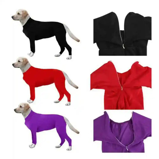 Tutina per cani taglia media e grande a 4 zampe con zip addome by Dog Moda