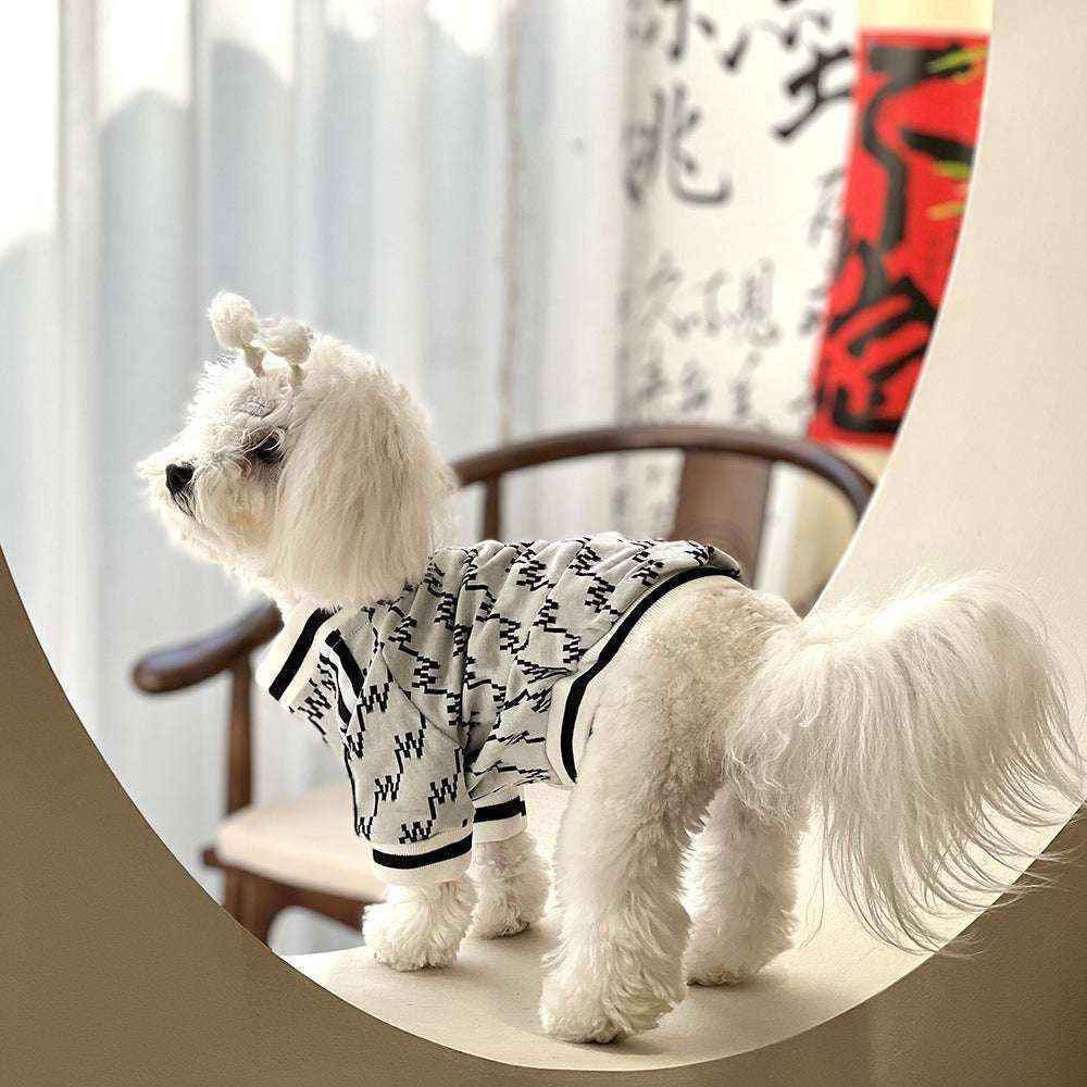 Maglia "Whitepine" per Cani – Design Astratto Bianco o Nero