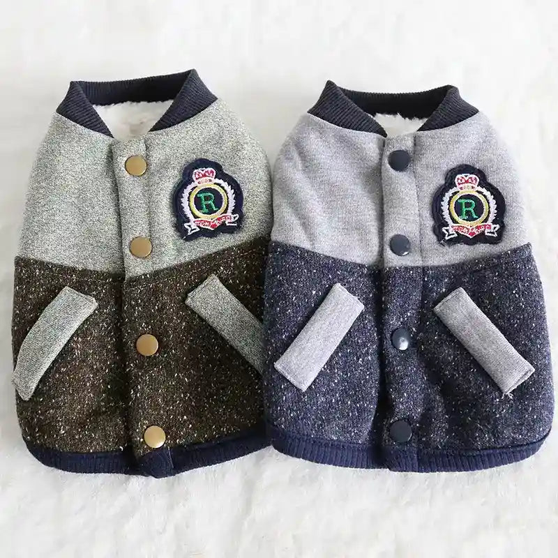 Cappotto Cani Study Bottoni Imbottitura Pile Invernale by Dog Moda