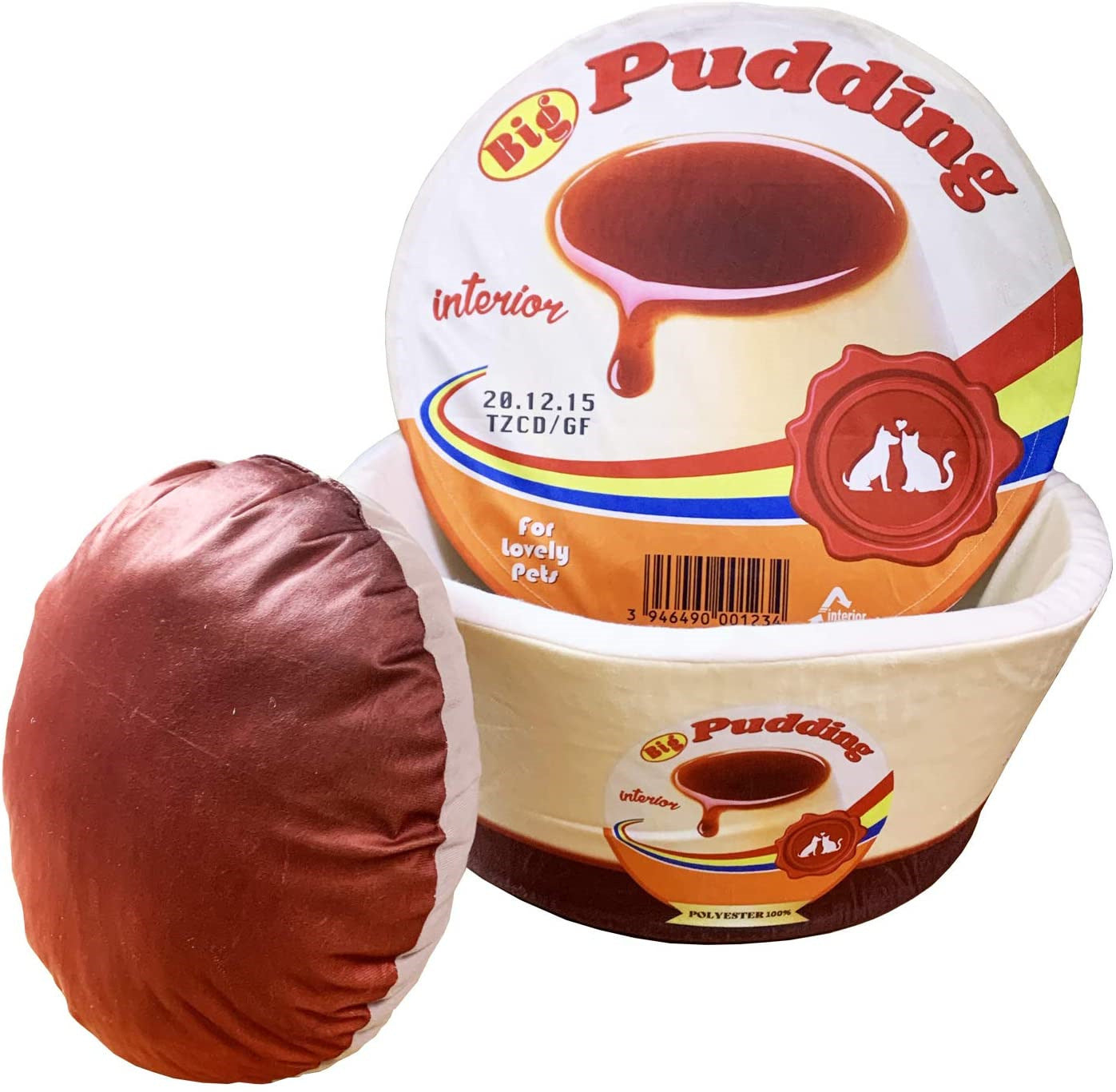 Cuccia a Cesta per Gatti "Budino al Cioccolato" – Morbida, Accogliente e con Cuscino Removibile
