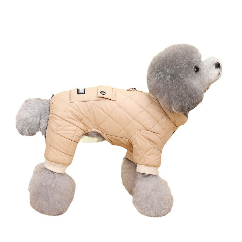 "Good Luck" Poodle Down Jacket, Warm and Waterproof, Perfect for Snow