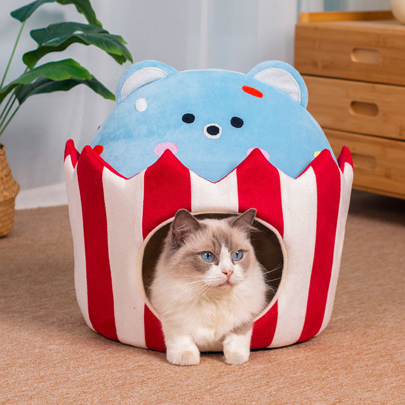 "PopCorn" Cat and Small Dog Bed - Unique and Cosy Design