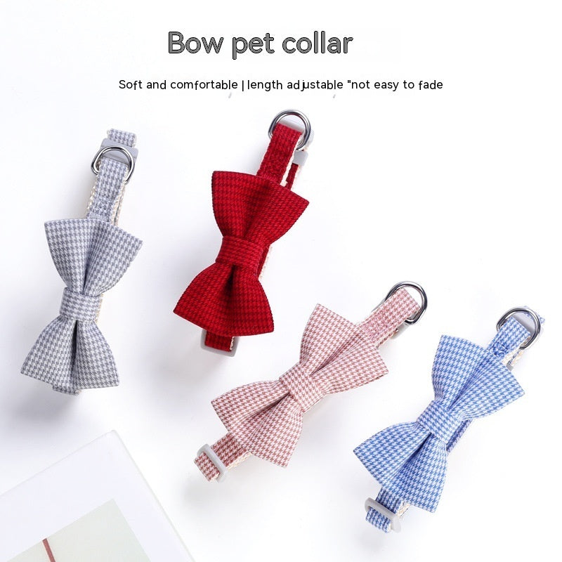 Collare Elegante per Cani con Fiocco – Regolabile in 4 Colori