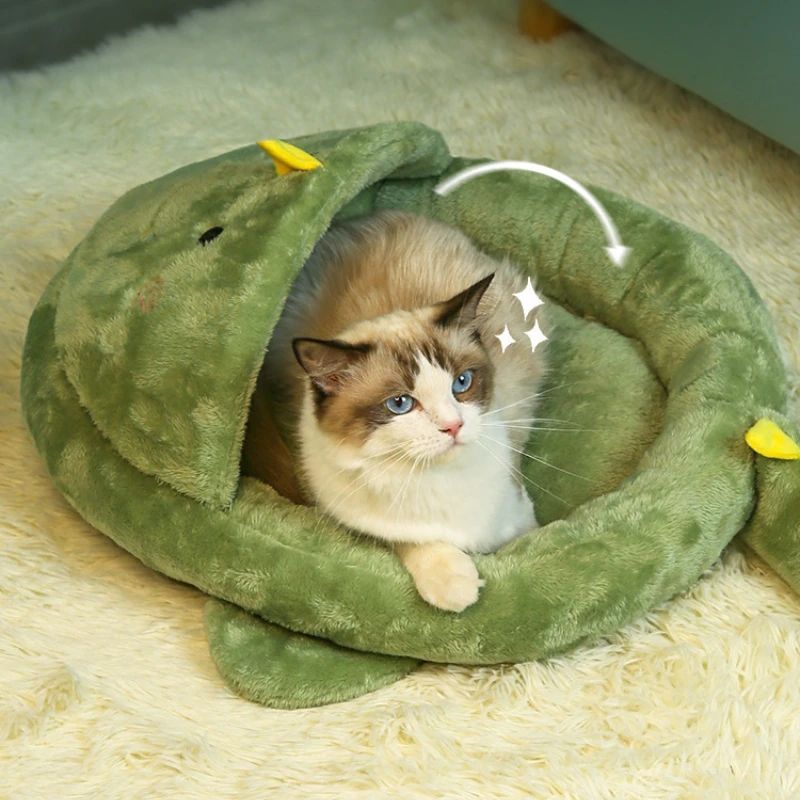Semi-covered dog and cat bed "Sibilla dei Felines" - Cosy and Warm