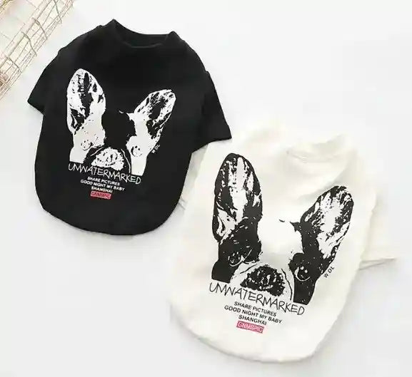 Maglia "Unwatermarked" per Bulldog Francese con Stampa Sul Dorso by Dog Moda