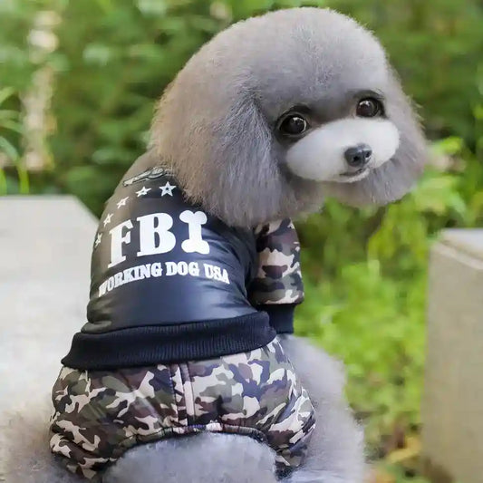 Cappotto Cani FBI Pile - Camouflage Militare 4 Zampe by Dog Moda