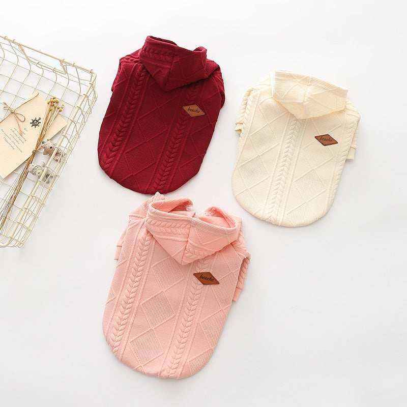 Maglia per cani fantasia trecce con cappuccio "Tecla" by Dog Moda