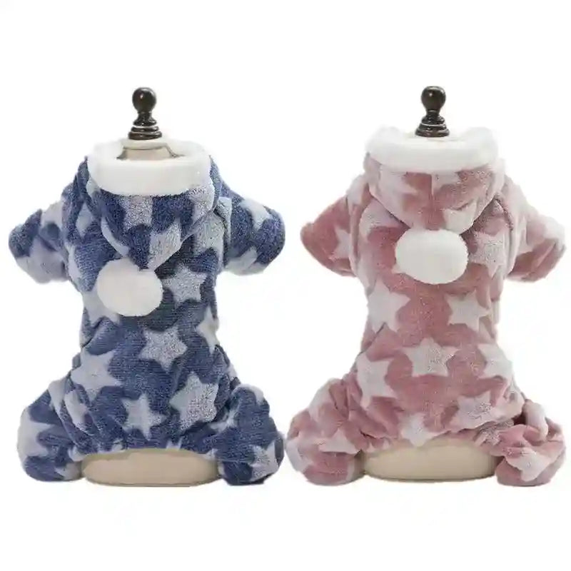 Tutina in pile per cani "Cassiopea" – Calore e Stile con Fantasia a Stelle by Dog Moda