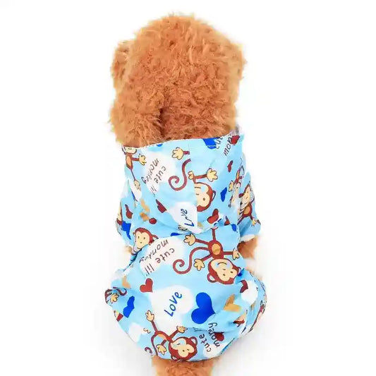 Impermeabile per Cani con Cappuccio Modello "Monkey Island" by Dog Moda