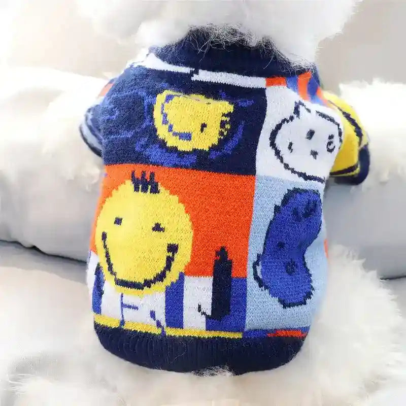 Cardigan per Cani Blu con Smile – Stile Casual e Massimo Comfort! by Dog Moda