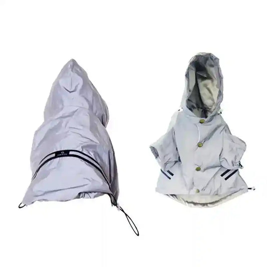 Impermeabile per Cani con Cappuccio e Inserti Riflettenti Modello "Goccia" by Dog Moda