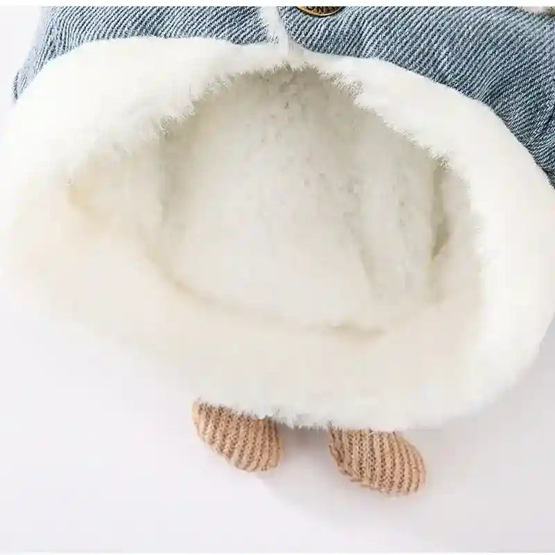 Cappotto Denim Orsetto 3D per Cani - Gilet Peluche by Dog Moda