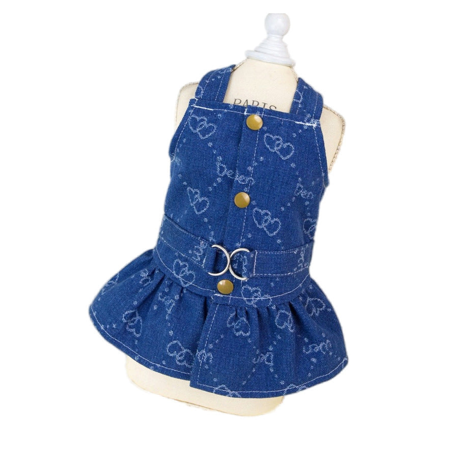 Vestito Jeans per Cani con Pettorina - Gonnellina o Giacchetta